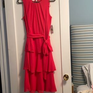 Chiffon hot pink dress